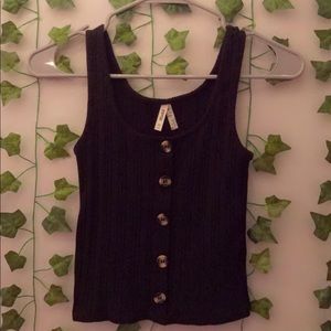 Black Ribbed Tank Top